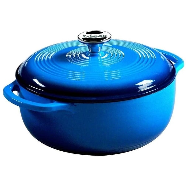 Lodge EC6D33 Color Enamel Dutch Oven, Blue, 6 Quart