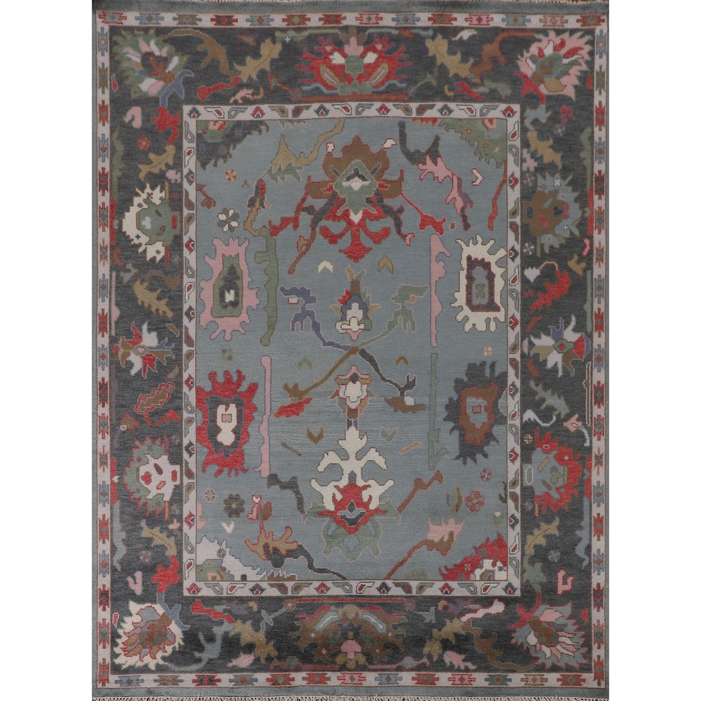 Transitional Oushak Oriental Area Rug Handmade Wool Carpet - 7'11"x 9'11"