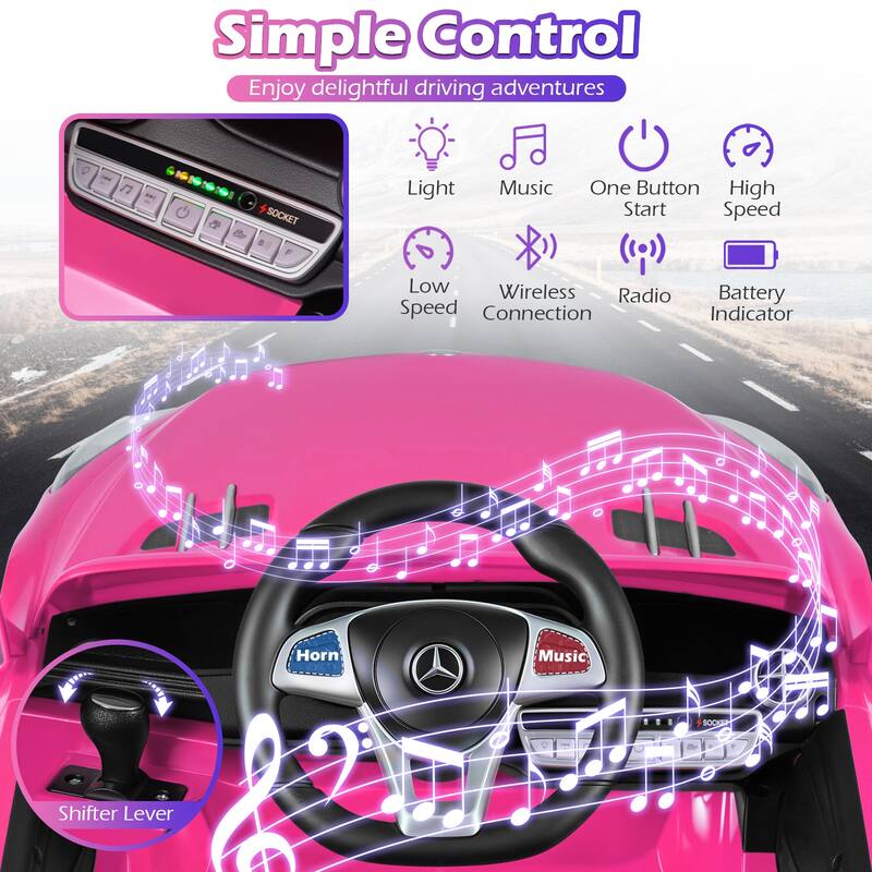 Gymax Licensed Mercedes-Benz SL R231 Kids Ride on Car 12V Electric