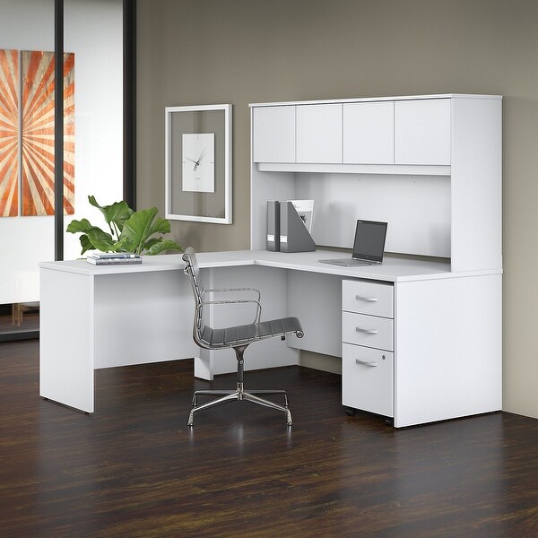 Shop Studio C 72W L Desk with Hutch and Drawers by Bush ... Small desks for children are designed to inspire creativity and help with homework, while storage desks with drawers make organising a breeze.