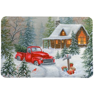 A Cabin Christmas Memory Foam Rug