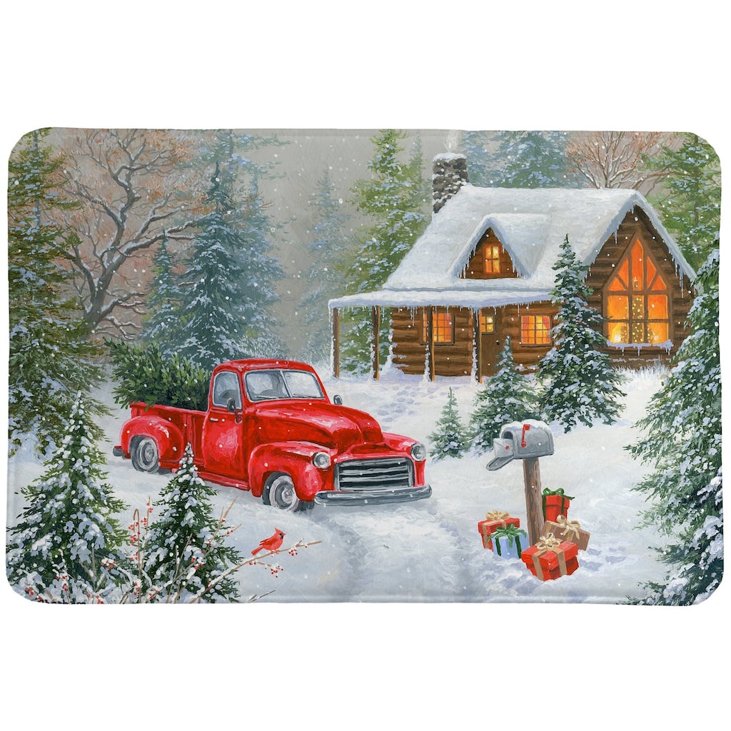 A Cabin Christmas Memory Foam Rug