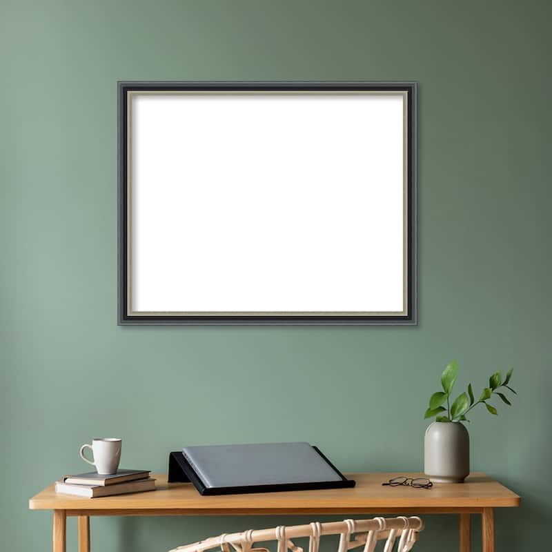 Amanti Art Theo Black Silver Framed Dry Erase Magnetic Board