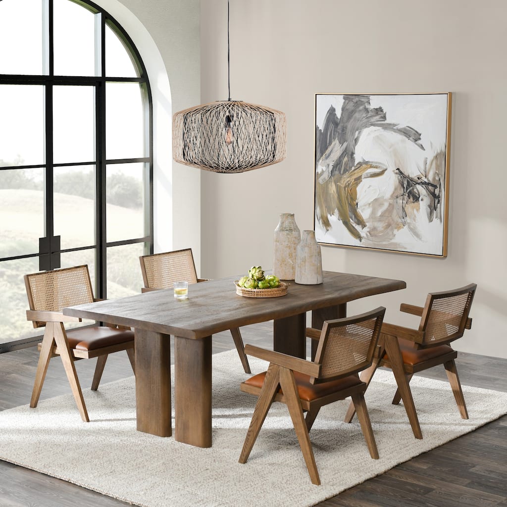 Classic Home Holmes 80" Mango Wood Dining Table in Brown