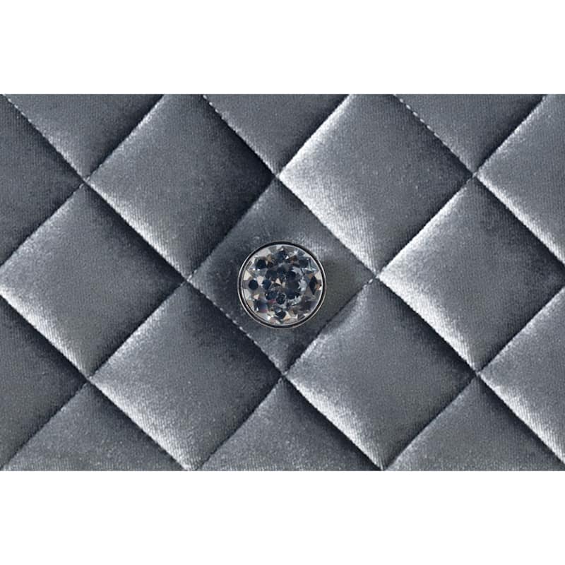 1pc Glam 3-Drawer Nightstand Velvet Tufted Drawer Front Jewelry Tray Faux Crystal Drawer Knobs