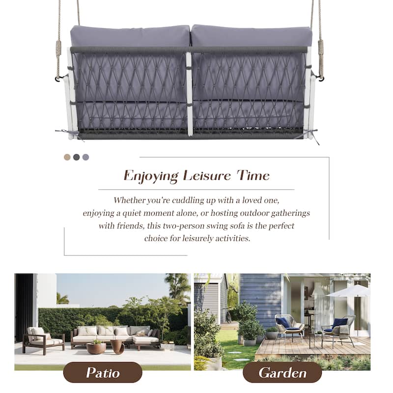 Woven Rope Outdoor Swing Sofa for 2