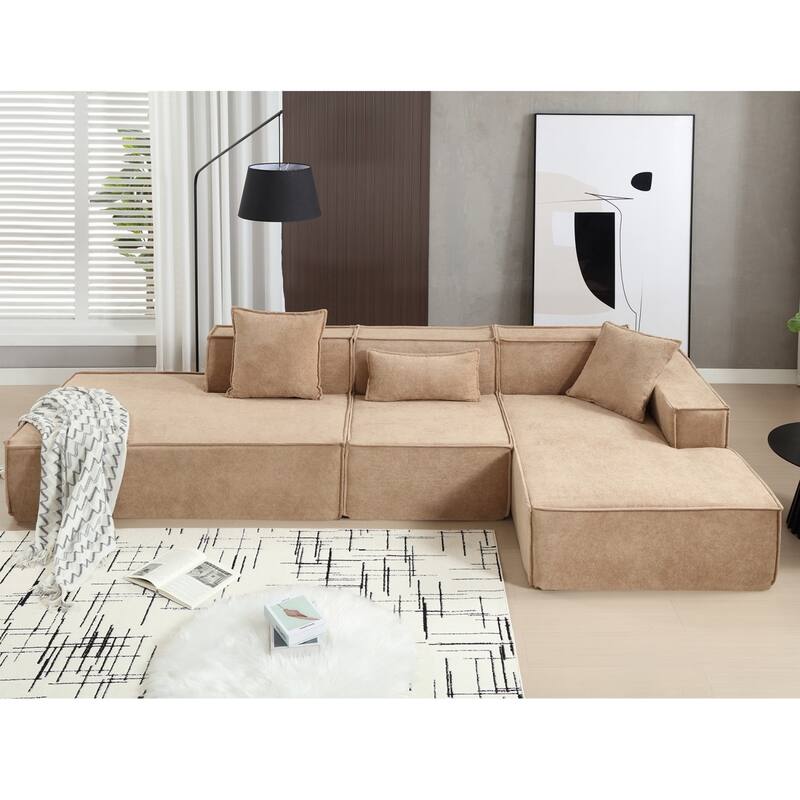 3-Seat Modern Modular Combination Free Installation L-Shaped Sofa Set