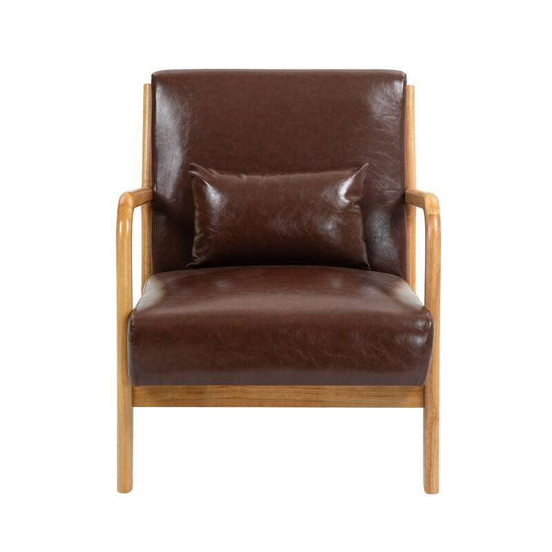 2 Set Mid Century ModernUpholstered Accent Chairs Armchair with Pillow