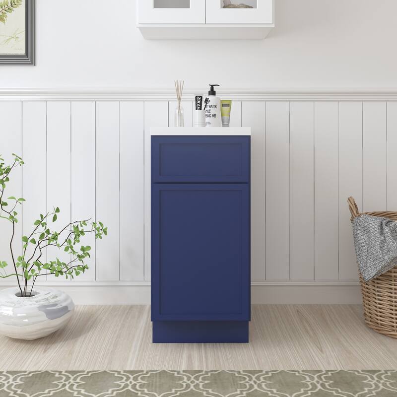 Vanity Art 15" Freestanding Single Base Storage Cabinet with Soft Close Door - Blue
