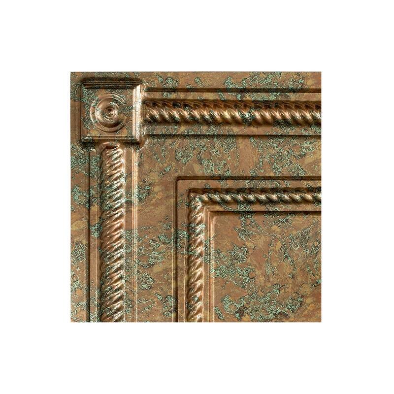 FASÄDE Coffer Decorative Vinyl 2ft x 2ft Lay in Ceiling Panel in Copper Fantasy (5 Pack) - 12in x 12in Sample - Copper Fantasy