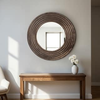 Sagebrook Home 40" Glover Bronze Wall Mirror, Round - 40" x 2" x 40"