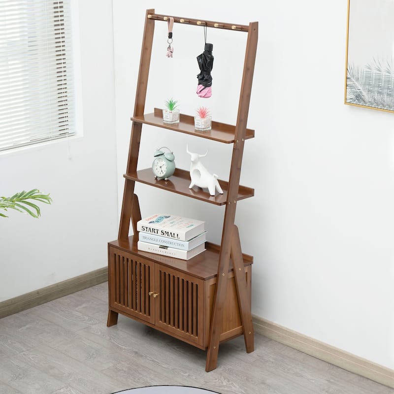 Bamboo Hall Tree with Bench and Shoe Storage - 4 Tier-27x12x59