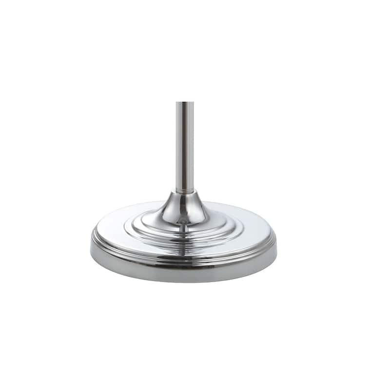 Aubrey 59.5" Crystal / Metal LED Floor Lamp, Clear/Chrome With Gray Shade by JONATHAN Y - 59.5" H x 15" W x 15" D