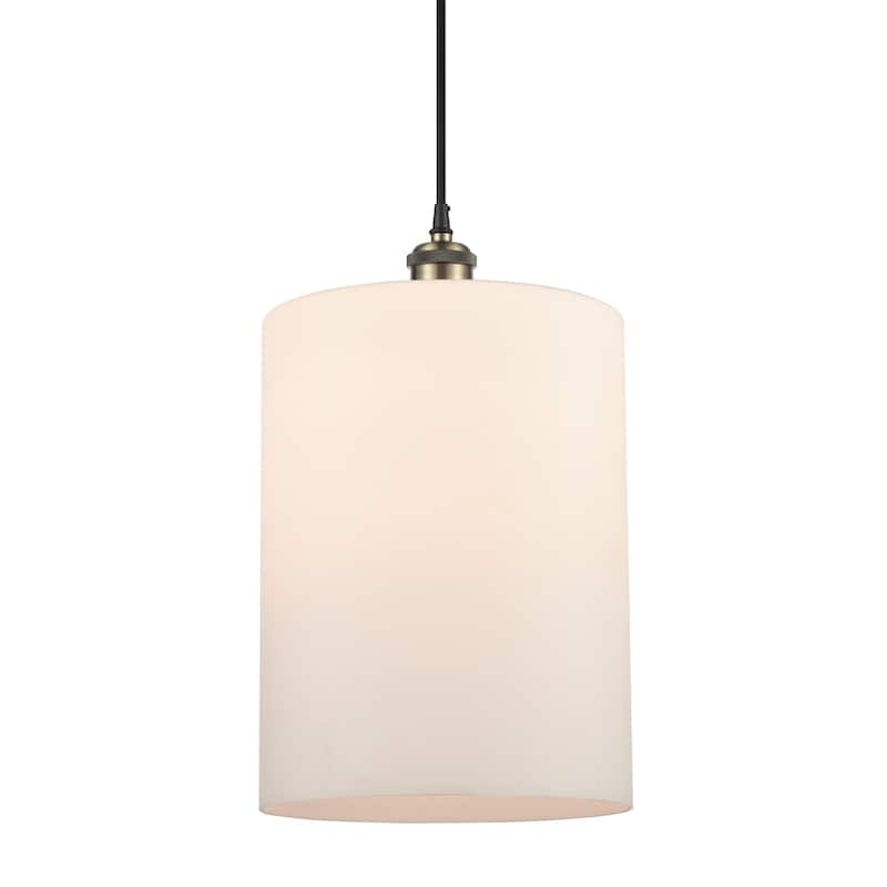 Innovations Lighting 516-1P-14-9-L Cobbleskill Pendant Cobbleskill 9" - Matte White / Black Antique Brass
