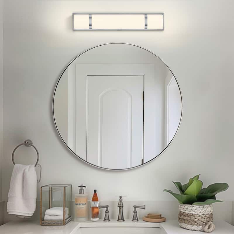 Brushed Nickel Modern/Contemporary LED Vanity Light Bar - 24"W