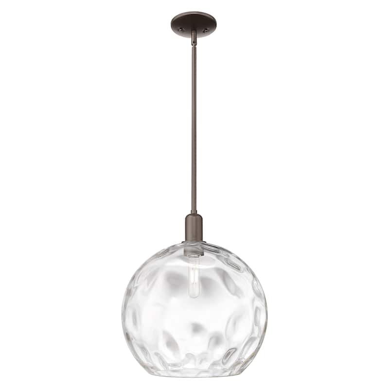 Innovations Lighting Endless Possibilities Arcadia - Athens Water Glass - 1 Light 13" Stem Hung Mini Pendant - Clear Water Glass/Oil Rubbed Bronze
