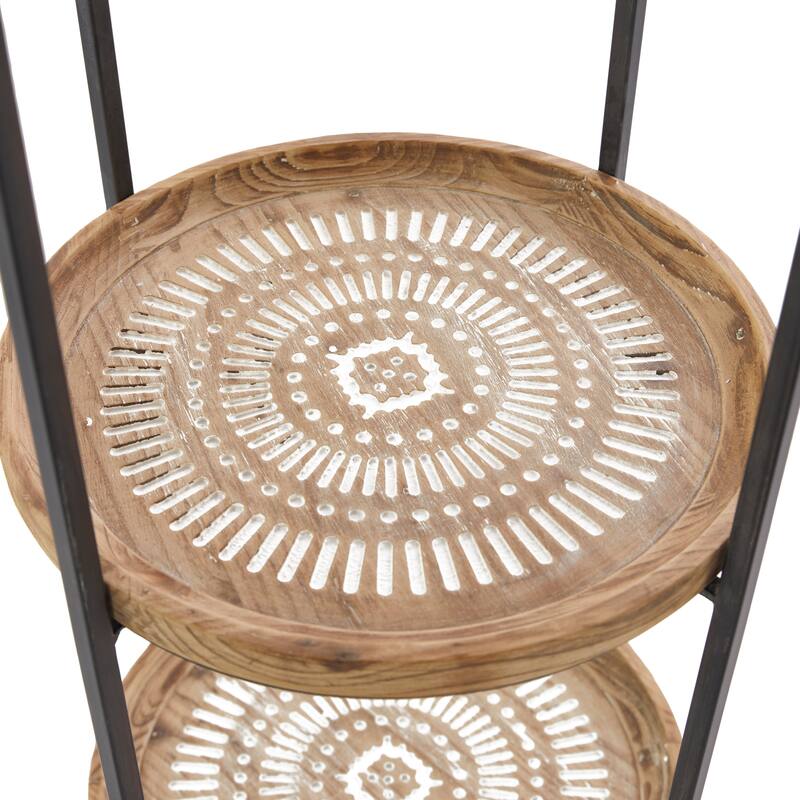 Brown Wood Traditional Shelving Unit