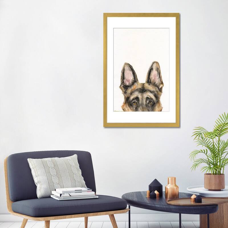 iCanvas "German Shepherd Peek A Boo" by George Dyachenko