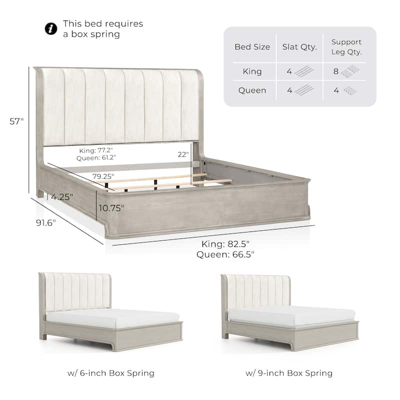 Furniture of America Addeso Modern Padded Wingback Panel Bed