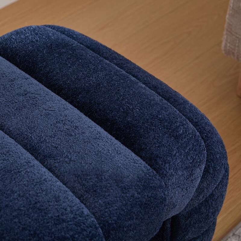 69.7" W Modern Chenille Bedroom Entryway Bench with Wood Legs