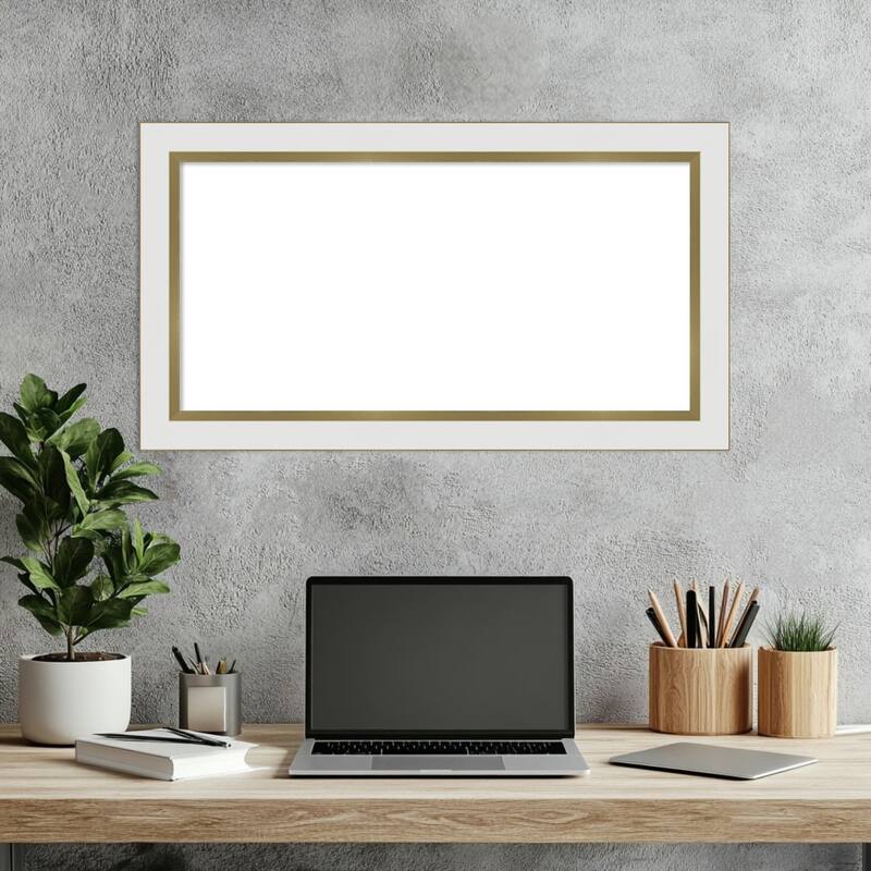 Amanti Art Eva Black Silver Narrow Framed Dry Erase Magnetic Board