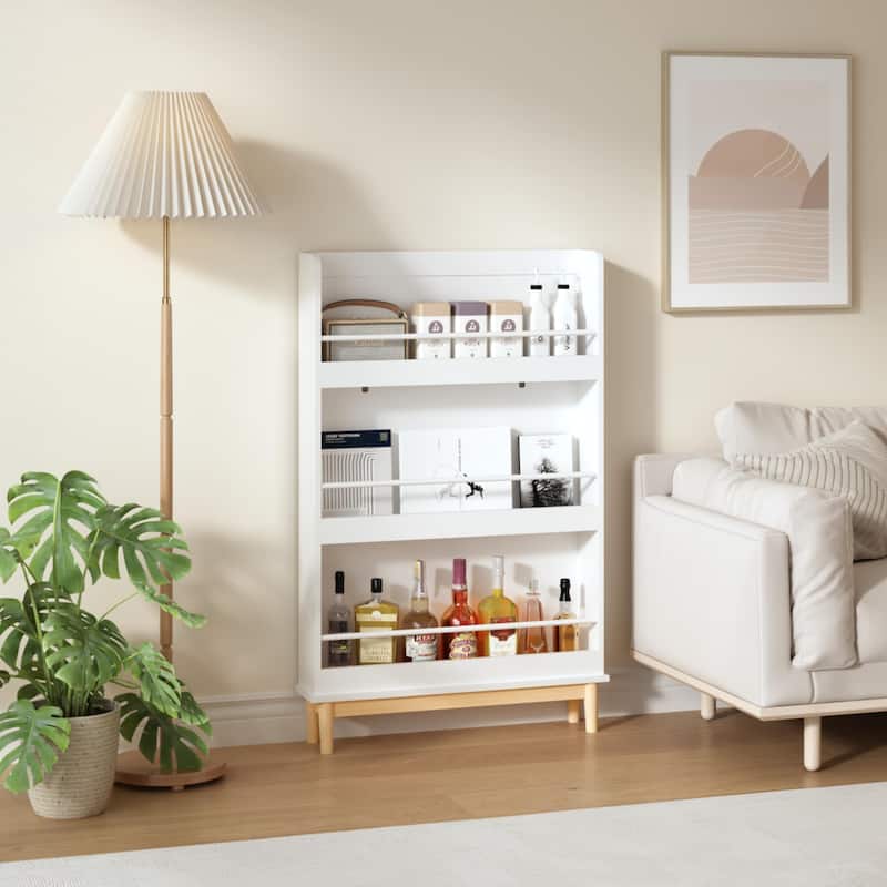 Wall-Mounted Kids Bookshelf with 3 Front-Facing Display Shelves