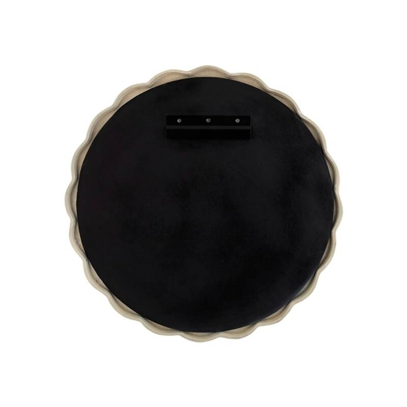 Medium Scalloped Aluminum Wall Mirror - 26.5" - Antique Brass