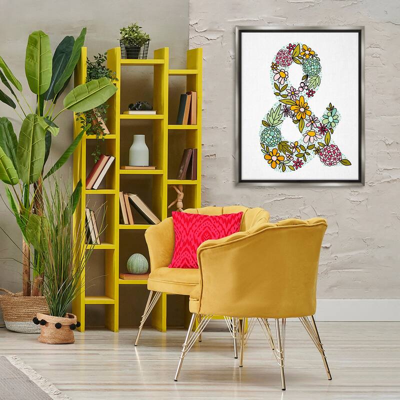 Stupell Hydrangea Florals Ampersand Framed Floater Canvas Wall Art Design By Mandy Ford Art + Illustration