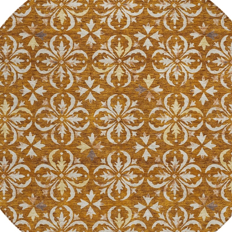 HomeRoots Floral Transitional Rectangle Outdoor Rug