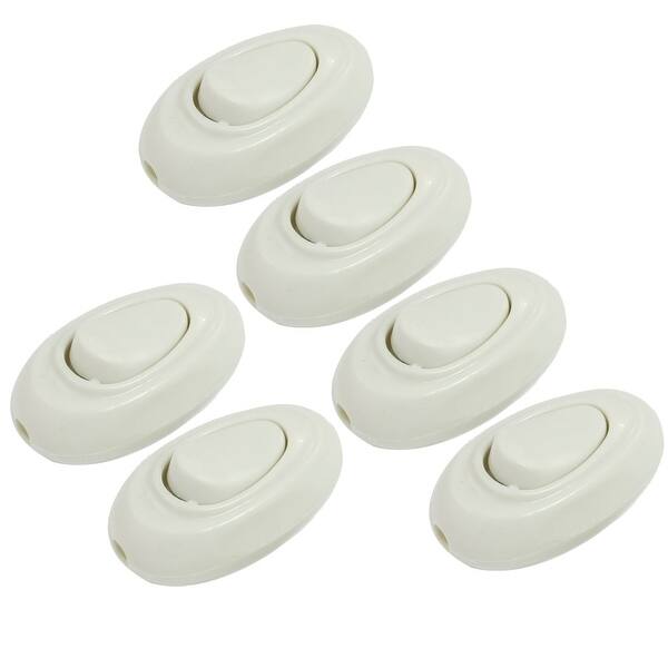 6 Pcs White In Line Cable Lamp Replacement On Off Switch AC 250V 4A ...