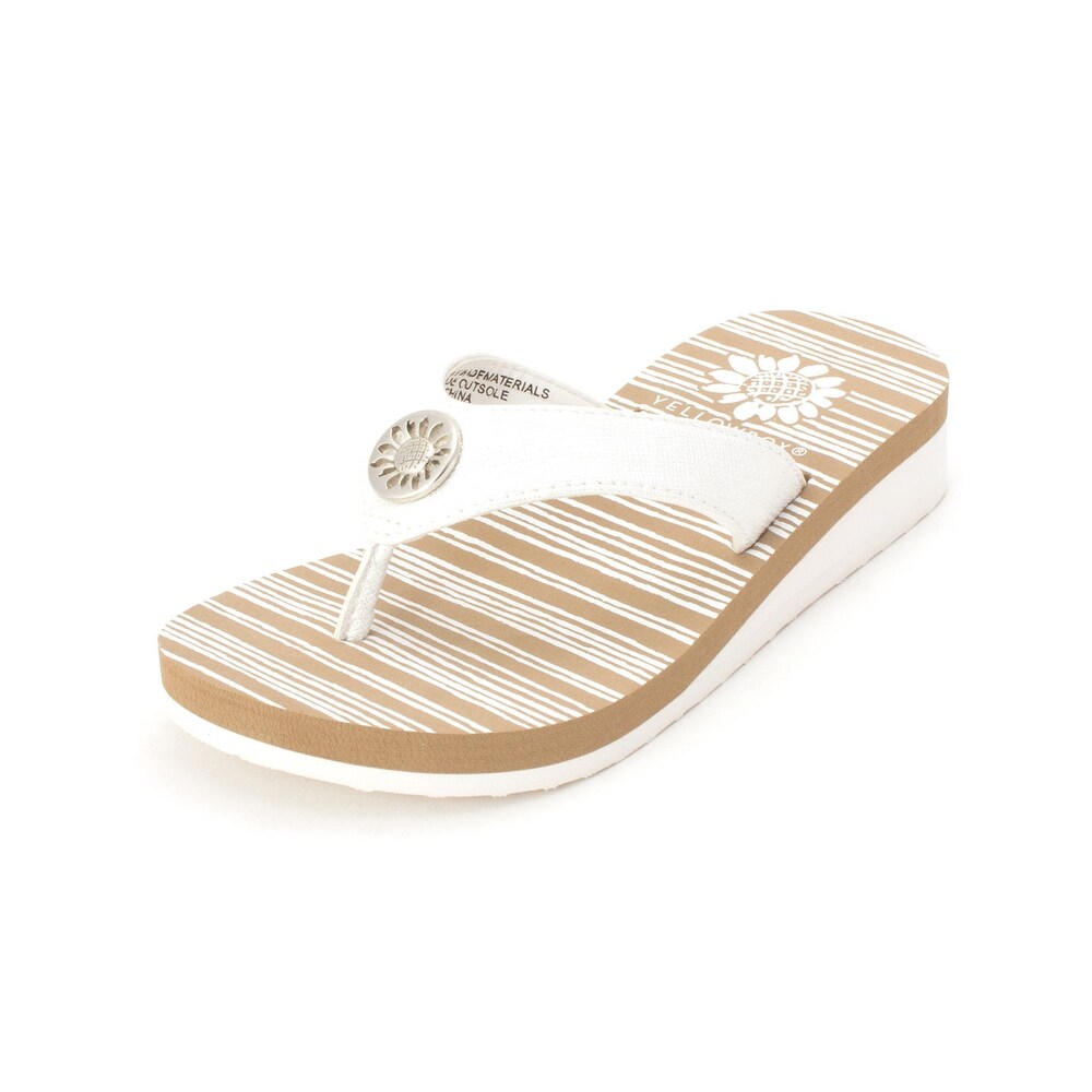 kids yellow box flip flops