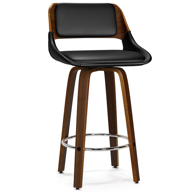 WYNDENHALL Mara Contemporary 16 inch Swivel Bar Stool (Set of 2) - 18.7"D x 18.5"W x 36.6"H