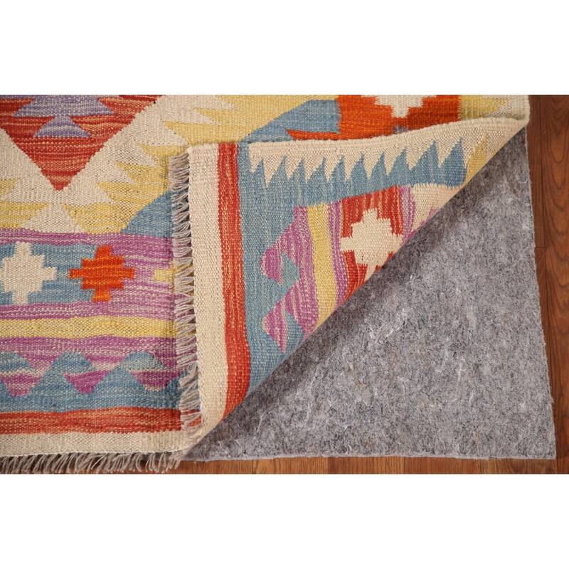Reversible Kilim Area Rug Flatweave Accent Wool Carpet - 3'4"x 5'2"