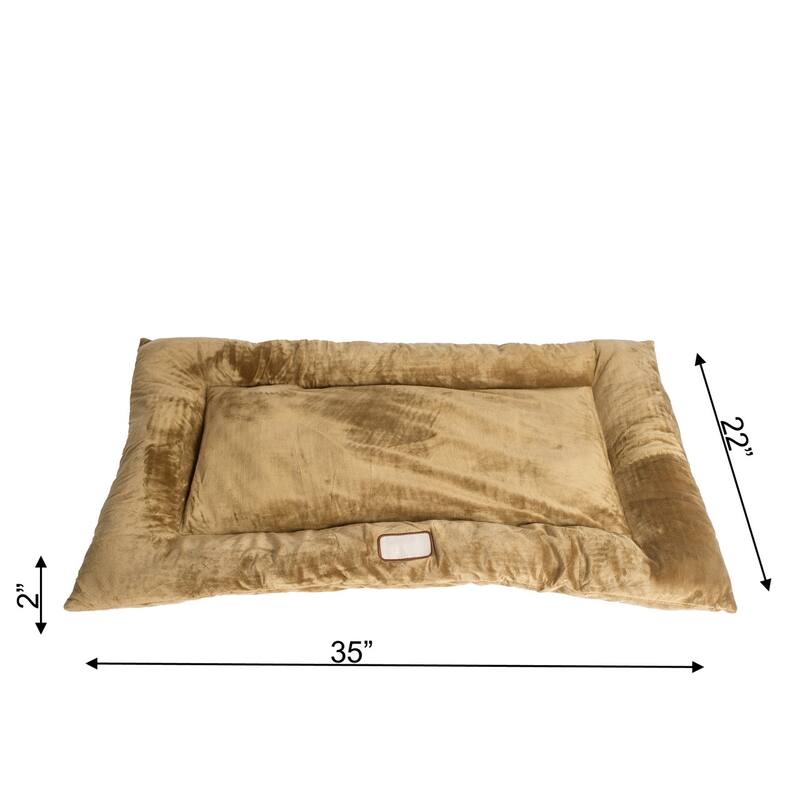 Pet Bed Mat, Dog Crate Soft Pad With Poly Fill Cushion