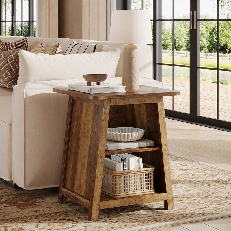 End Table with Closed Back