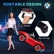 preview thumbnail 3 of 6, Electric Ride-On BMW 507 for Kids with Music, Seatbelt & Retractable Handle - Red