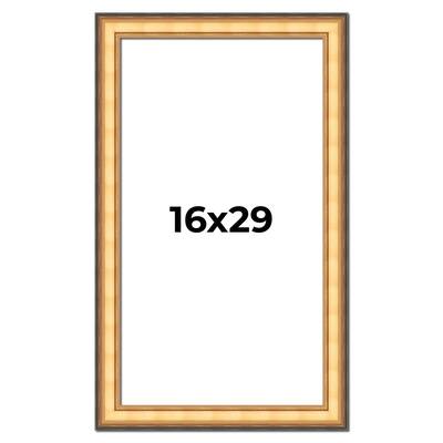 16x29 Frame Gold Plein Aire Solid Wood Picture Frame Width 2 Inches |