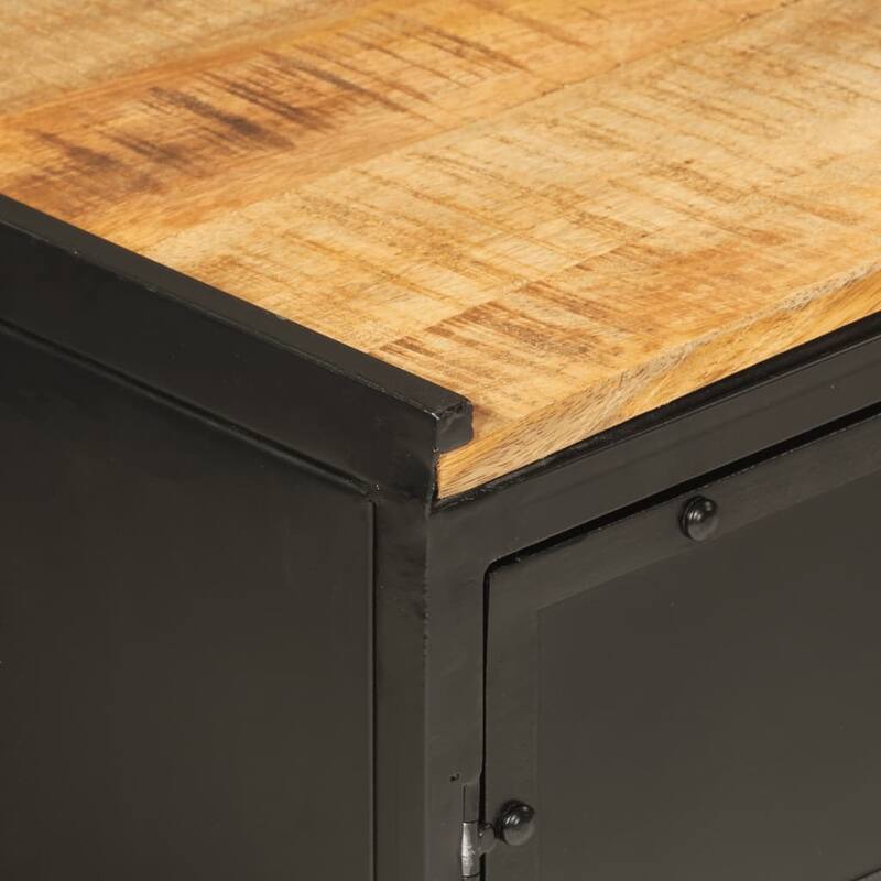 vidaXL Bathroom Furniture Set Natural wood, Black - 13.8 x 21.7 x 23.6 in