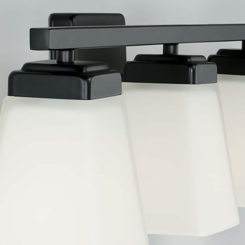 Baxley 30-inch 4-light Bath/ Vanity Fixture w/ Soft White Glass