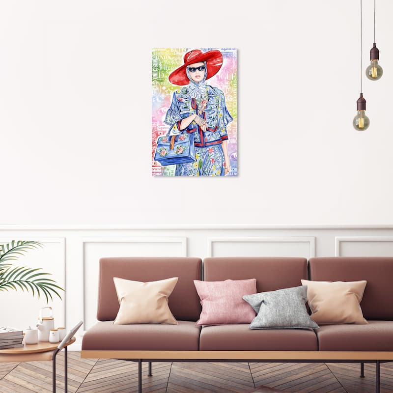 Wynwood Studio Canvas Fashion and Glam Red Hat Doll Red and Glam Wall Art Canvas Print - 30 x 20