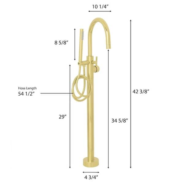 dimension image slide 3 of 6, ZLINE Emerald Bay Bath Tub Filler