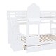preview thumbnail 25 of 34, Full Over Full Castle Style Bunk Bed Kids Bed with 2 Drawers 3 Shelves and Slide Kids Furniture, Blue