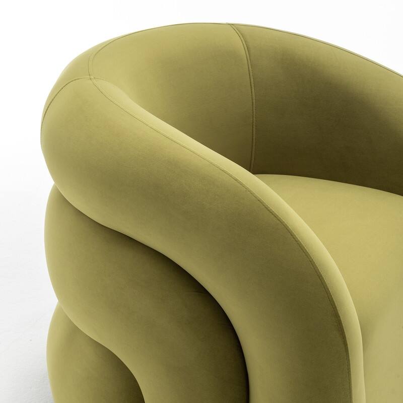 SEYNAR Modern Glam Velvet 360 Degree Swivel Accent Armchair with Tufted Back Set of 2