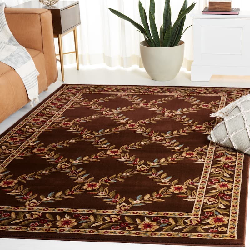 SAFAVIEH Lyndhurst Arenda Traditional Oriental Trellis Rug - 3'3" x 5'3" - Brown/Brown