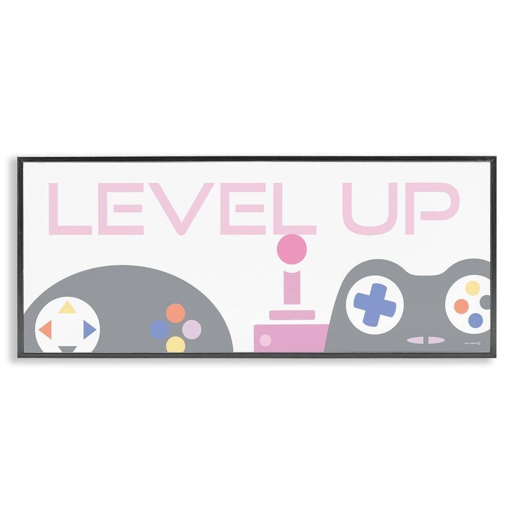 Stupell Level Up Retro Joysticks Framed Giclee Art Design By Yass Naffas Designs