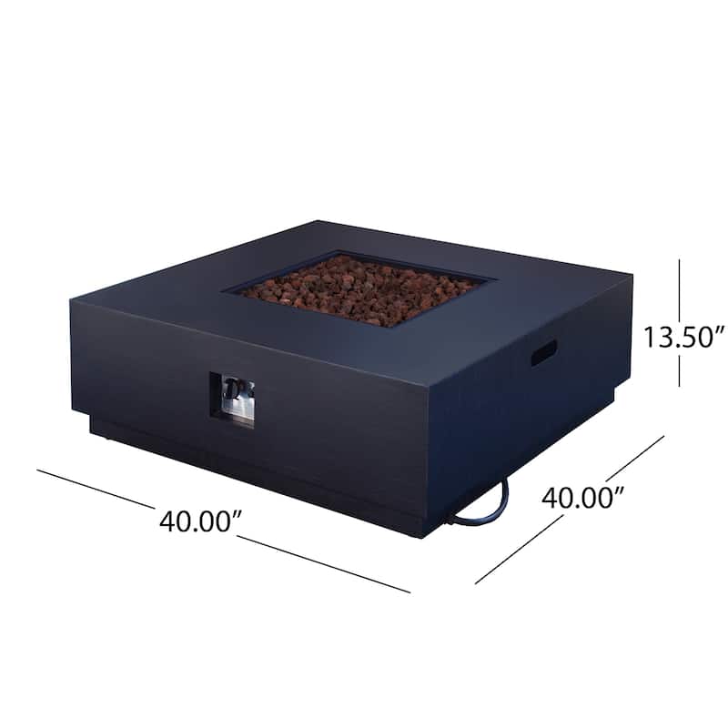 Wellington Outdoor Square Firepit by Christopher Knight Home