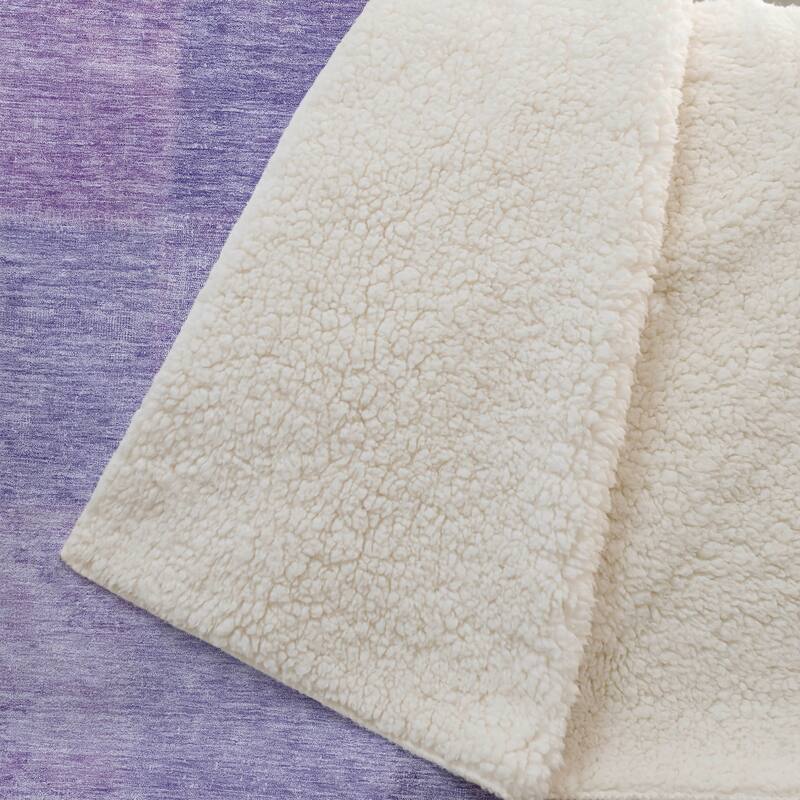 Premium Machine Washable Vintage Patchwork Sherpa Throw Blanket