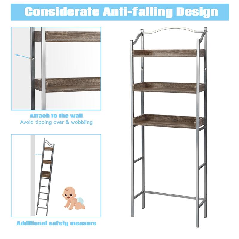 Costway 3-Tier Over-The-Toilet Bathroom Spacesaver Storage Rack - See Details