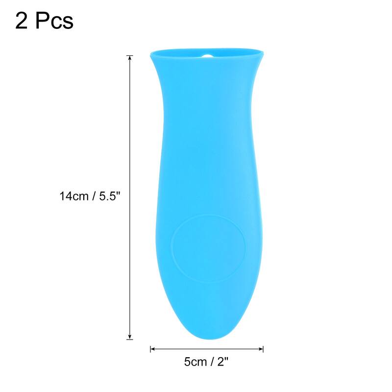2pcs Silicone Hot Handle Holders, Cast Iron Skillet Handle Covers - Blue