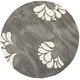 preview thumbnail 29 of 55, SAFAVIEH Florida Shag Neliha Floral 1.2-inch Thick Rug 6'7" Round - Grey/Beige - Round